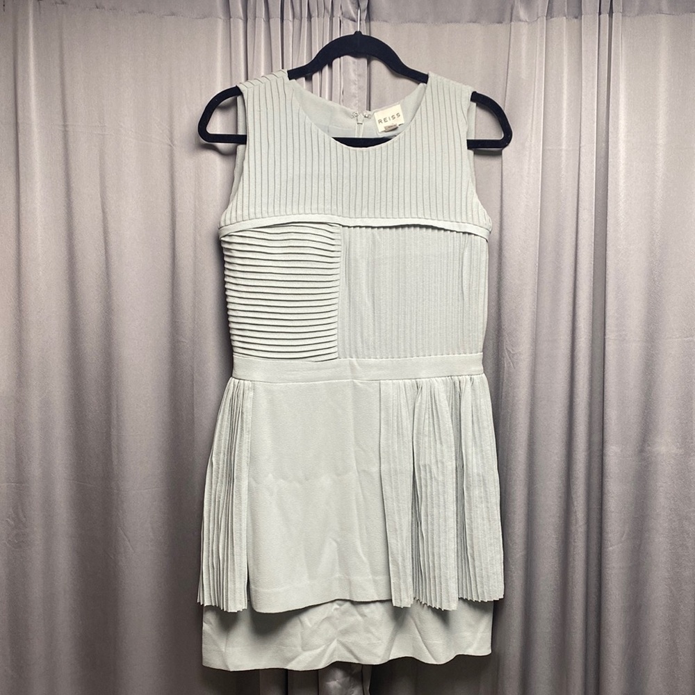 Reiss Teal Pleated Dress